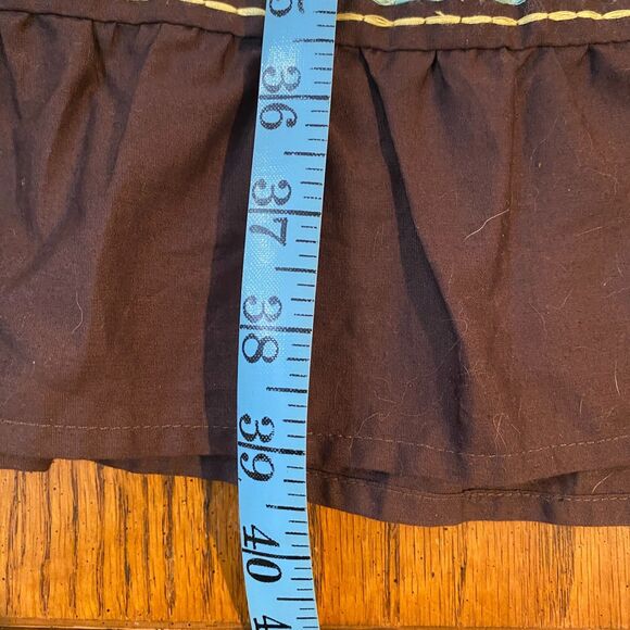 Trixxi Brown Floral Embroidered Halter Sundress Size 5 Smocked Boho Festival - Picture 7 of 8